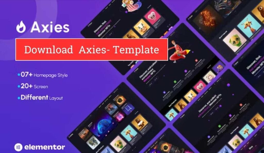 Axies – NFT Portfolio Elementor Template