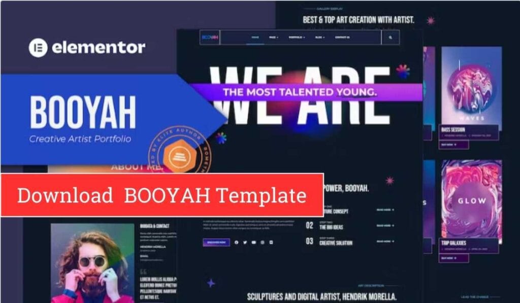 Booyah Creative Artist Portfolio Elementor Template