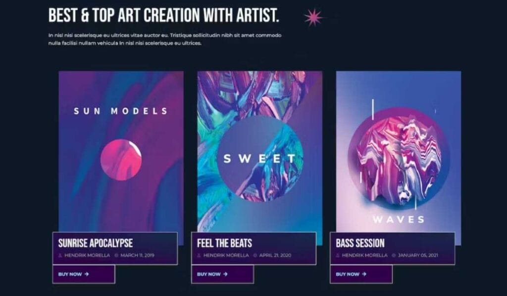 Booyah Creative Artist Portfolio Elementor Template