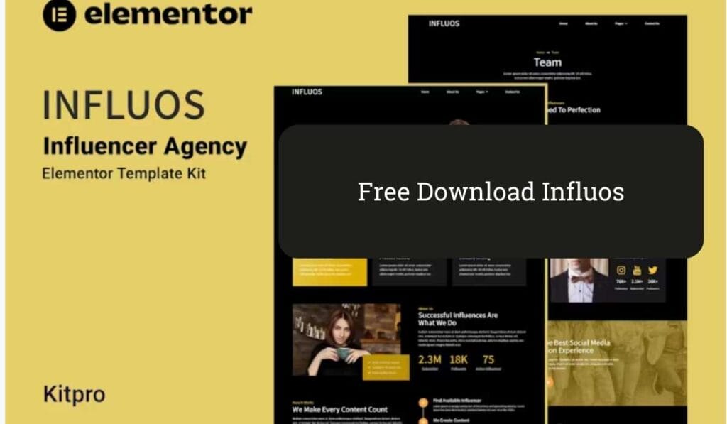 Influos - Influencer Agency Elementor Template