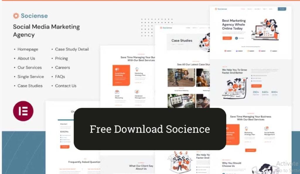 Socience | Social Media Marketing Agency Elementor Template