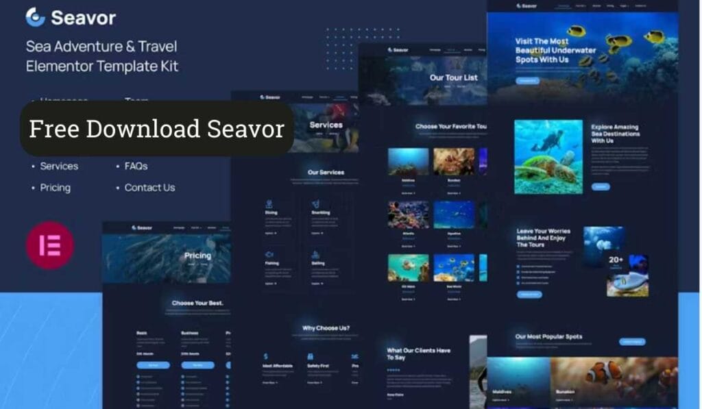 Seavor | Sea Adventure & Travel Elementor Template