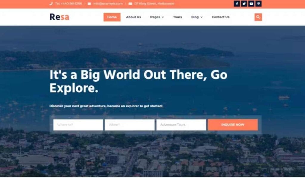Resa - Travel & Tourism Elementor Template