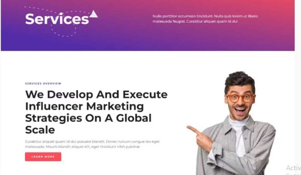 Influenser - Influencer Marketing Services Agency Elementor Template