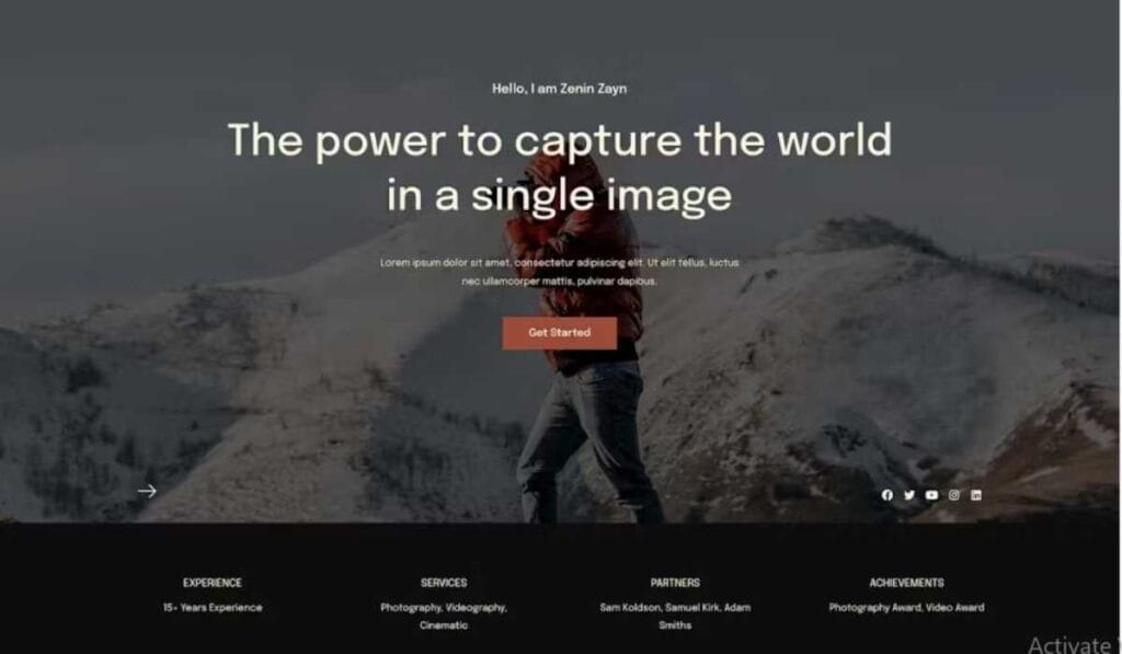 Zenin - Photography & Portfolio Elementor Template