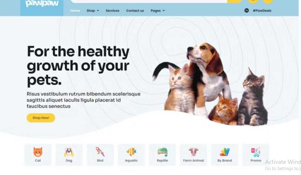 PawPaw - WooCommerce Pet Shop & Pet Care Elementor Template
