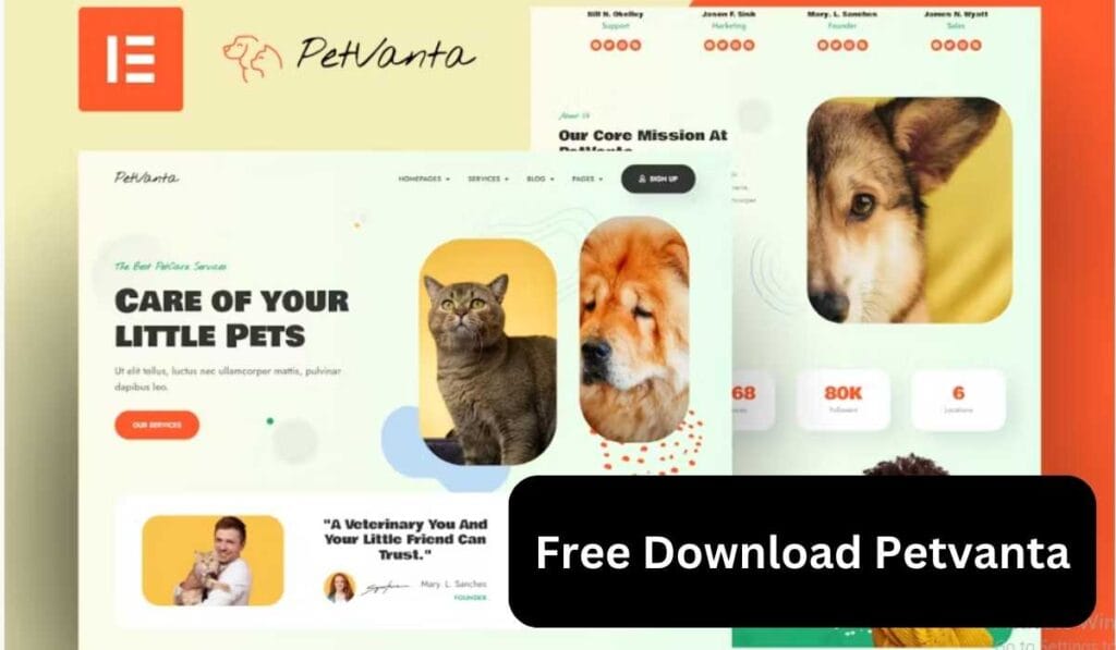 Petvanta - Pet Care Services Elementor Template